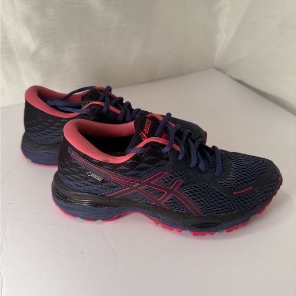 Asics Gel Cumulus 19 Lace Up Running Shoes Womens 6.5 Blue Pink Athleisure Gym - Picture 5 of 7